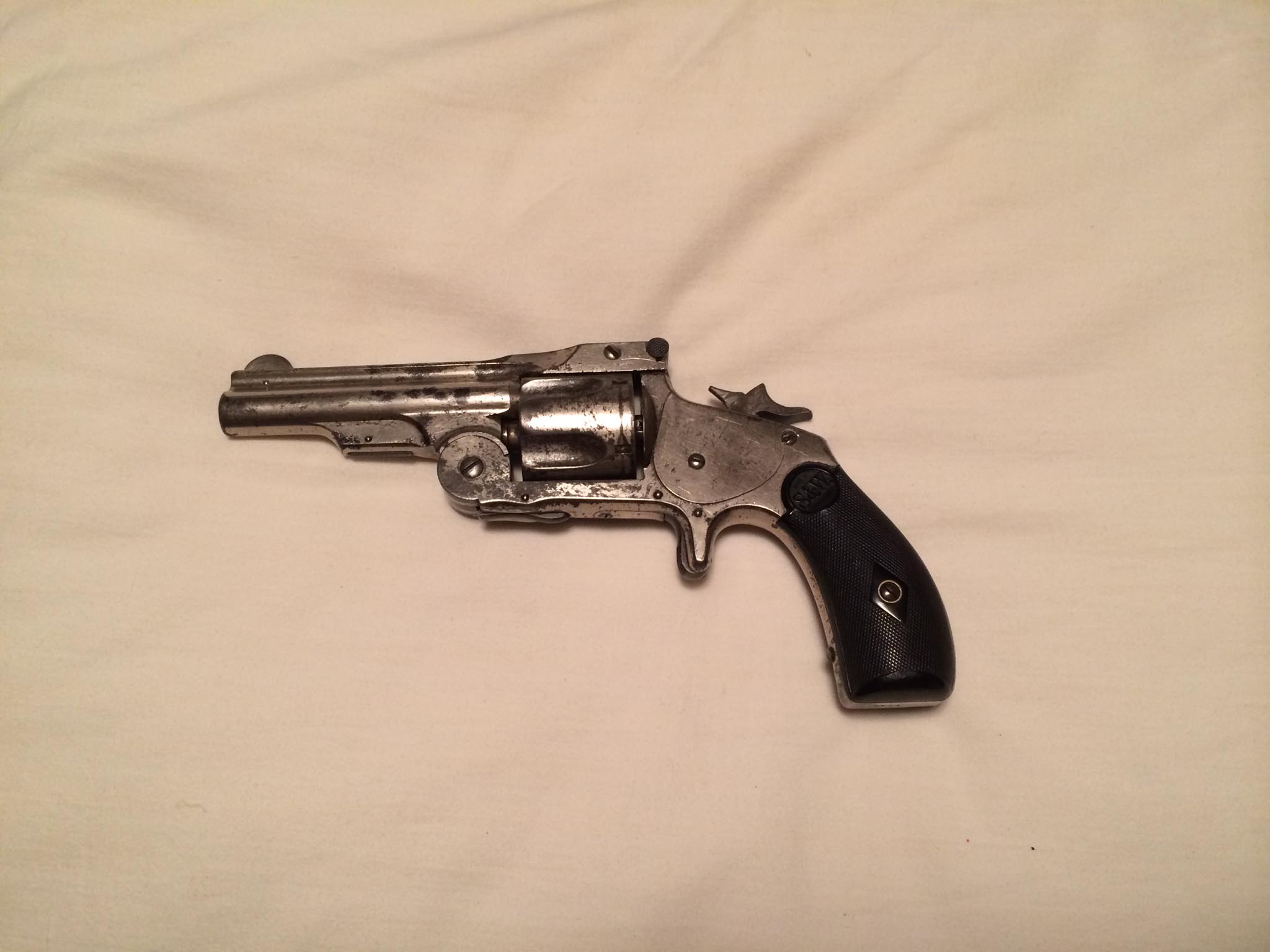 Smith & Wesson S&W .44 Double Action 1st Model Top Break Revolver, Cut  Barrel, MFD 1880's Antique